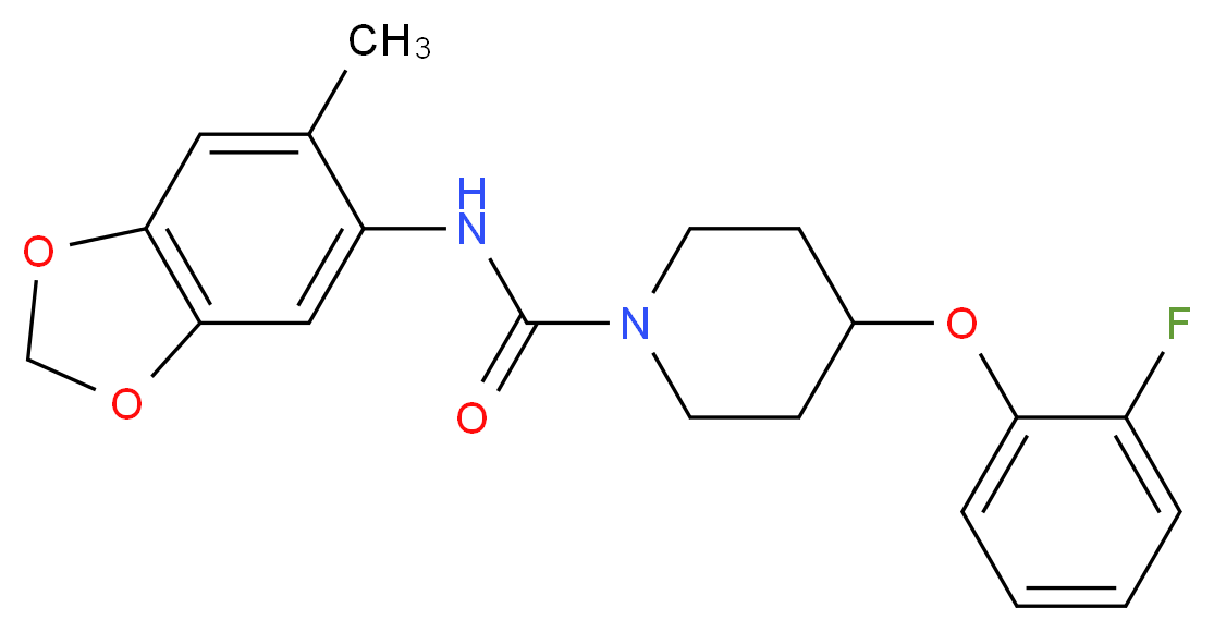 4-(2-fluorophenoxy)-N-(6-methyl-1,3-benzodioxol-5-yl)piperidine-1-carboxamide_分子结构_CAS_)
