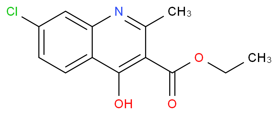 ethyl 7-chloro-4-hydroxy-2-methylquinoline-3-carboxylate_分子结构_CAS_50593-26-5)