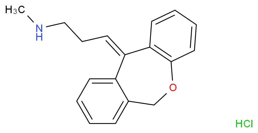 methyl({3-[(2E)-9-oxatricyclo[9.4.0.0<sup>3</sup>,<sup>8</sup>]pentadeca-1(11),3(8),4,6,12,14-hexaen-2-ylidene]propyl})amine hydrochloride_分子结构_CAS_2887-91-4
