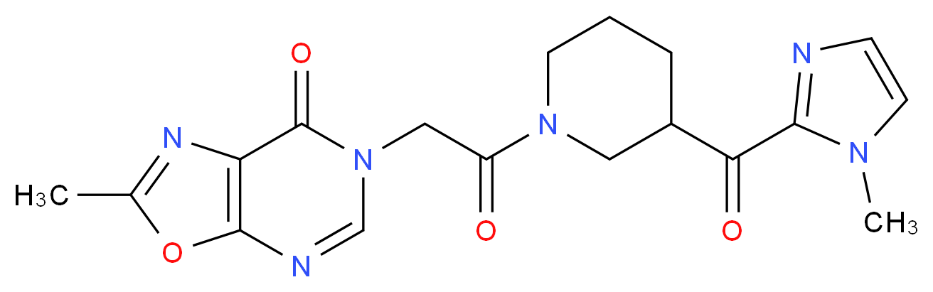 2-methyl-6-(2-{3-[(1-methyl-1H-imidazol-2-yl)carbonyl]-1-piperidinyl}-2-oxoethyl)[1,3]oxazolo[5,4-d]pyrimidin-7(6H)-one_分子结构_CAS_)