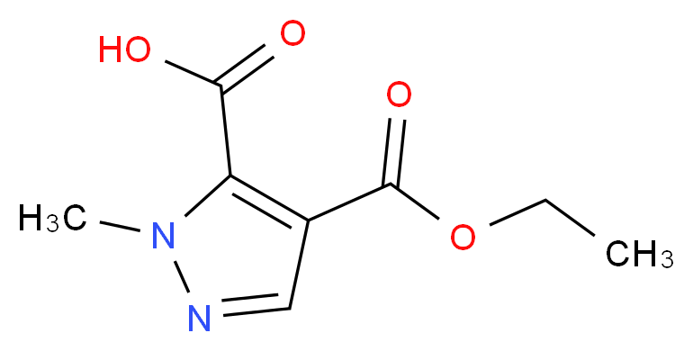 4-(ethoxycarbonyl)-1-methyl-1H-pyrazole-5-carboxylic acid_分子结构_CAS_81303-65-3