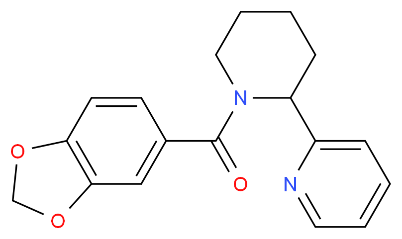 2-[1-(1,3-benzodioxol-5-ylcarbonyl)-2-piperidinyl]pyridine_分子结构_CAS_)