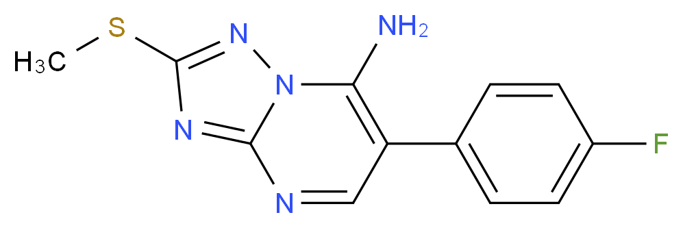 6-(4-fluorophenyl)-2-(methylsulfanyl)-[1,2,4]triazolo[1,5-a]pyrimidin-7-amine_分子结构_CAS_338394-83-5