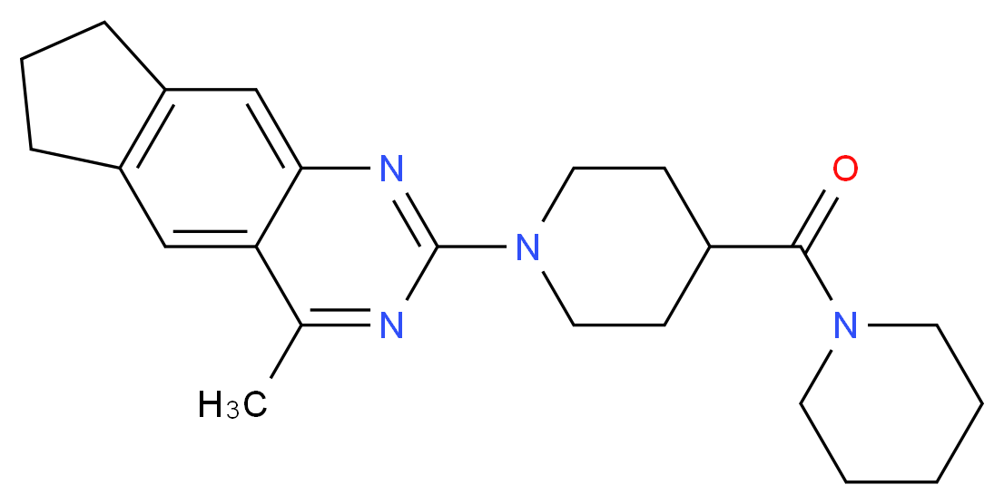4-methyl-2-[4-(1-piperidinylcarbonyl)-1-piperidinyl]-7,8-dihydro-6H-cyclopenta[g]quinazoline_分子结构_CAS_)