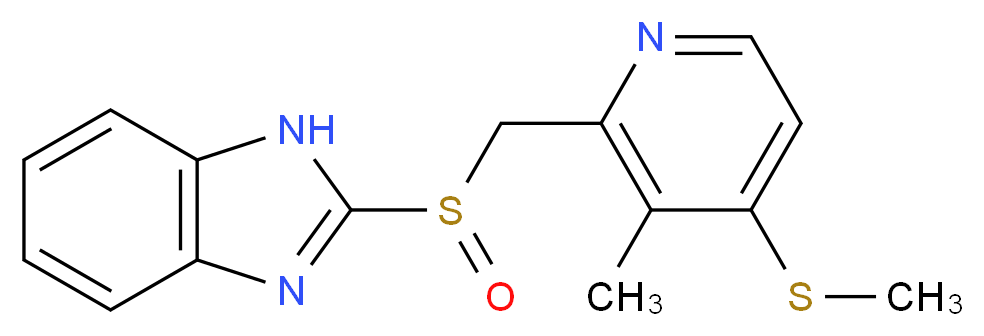 2-{[3-methyl-4-(methylsulfanyl)pyridin-2-yl]methanesulfinyl}-1H-1,3-benzodiazole_分子结构_CAS_99487-86-2