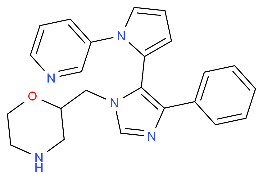 2-{[4-phenyl-5-(1-pyridin-3-yl-1H-pyrrol-2-yl)-1H-imidazol-1-yl]methyl}morpholine_分子结构_CAS_)