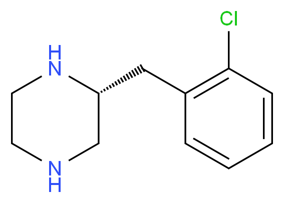 (2R)-2-[(2-chlorophenyl)methyl]piperazine_分子结构_CAS_1240589-15-4