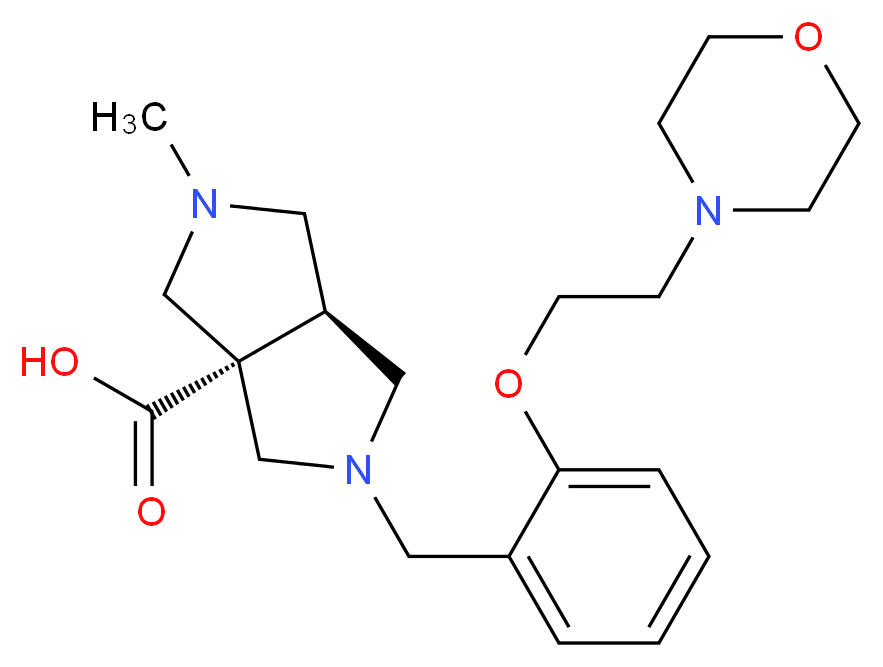 (3aS*,6aS*)-2-methyl-5-[2-(2-morpholin-4-ylethoxy)benzyl]hexahydropyrrolo[3,4-c]pyrrole-3a(1H)-carboxylic acid_分子结构_CAS_)