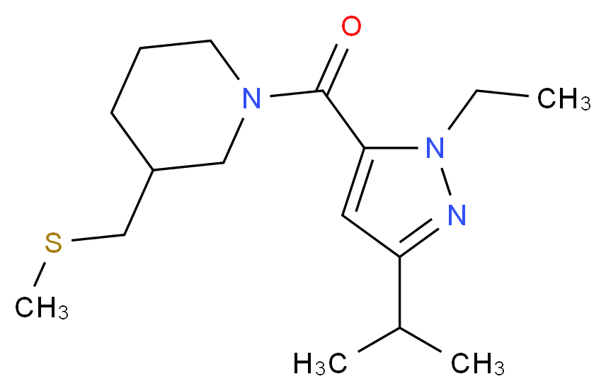 1-[(1-ethyl-3-isopropyl-1H-pyrazol-5-yl)carbonyl]-3-[(methylthio)methyl]piperidine_分子结构_CAS_)