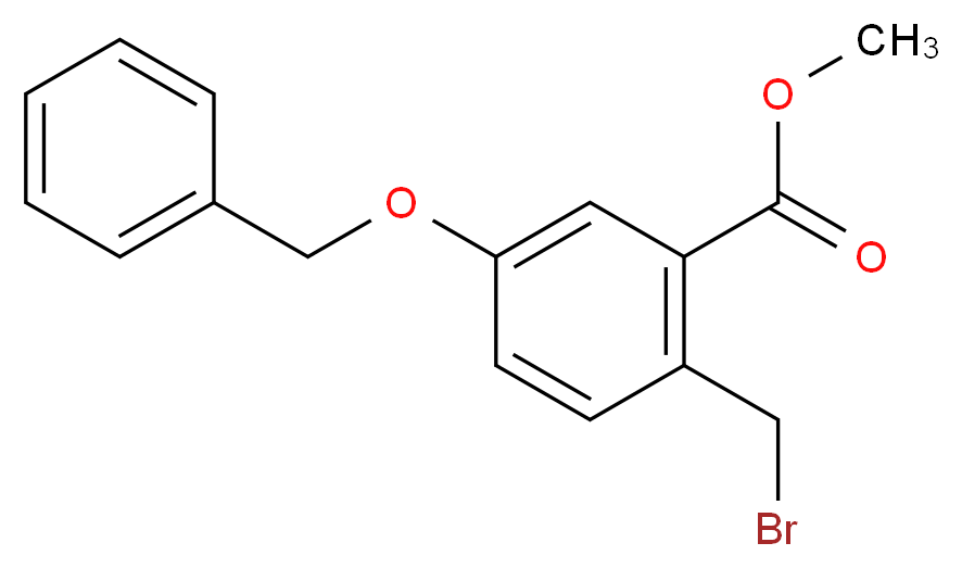 METHYL 5-(BENZYLOXY)-2-(BROMOMETHYL)BENZOATE_分子结构_CAS_)