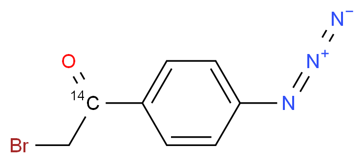 1-(4-azidophenyl)-2-bromo(1-<sup>1</sup><sup>4</sup>C)ethan-1-one_分子结构_CAS_57122-94-8