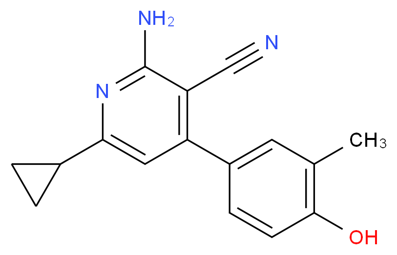 2-amino-6-cyclopropyl-4-(4-hydroxy-3-methylphenyl)nicotinonitrile_分子结构_CAS_)