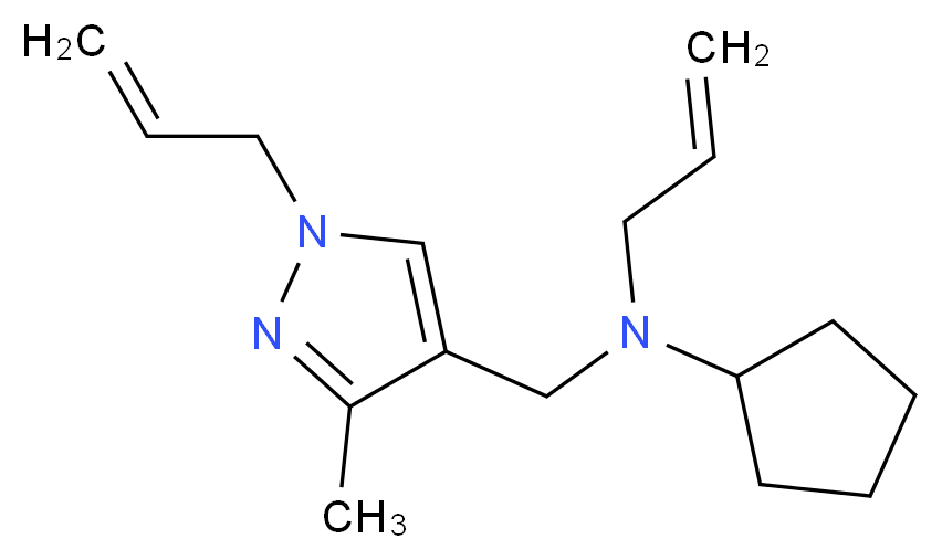 N-allyl-N-[(1-allyl-3-methyl-1H-pyrazol-4-yl)methyl]cyclopentanamine_分子结构_CAS_)