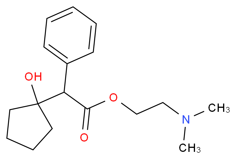 2-(dimethylamino)ethyl 2-(1-hydroxycyclopentyl)-2-phenylacetate_分子结构_CAS_512-15-2