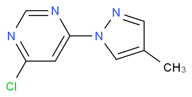 4-chloro-6-(4-methyl-1H-pyrazol-1-yl)pyrimidine_分子结构_CAS_1015845-71-2