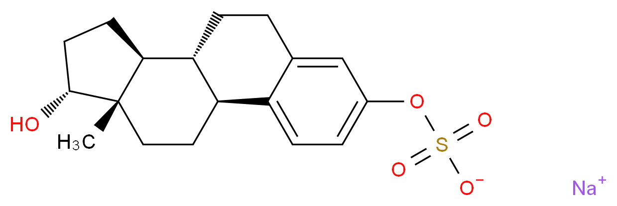 sodium (1S,10R,11S,14R,15S)-14-hydroxy-15-methyltetracyclo[8.7.0.0<sup>2</sup>,<sup>7</sup>.0<sup>1</sup><sup>1</sup>,<sup>1</sup><sup>5</sup>]heptadeca-2,4,6-trien-5-yl sulfate_分子结构_CAS_56050-04-5