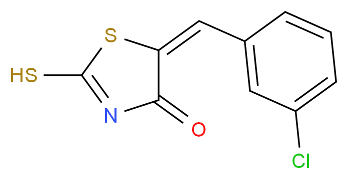 (5E)-5-(3-Chlorobenzylidene)-2-mercapto-1,3-thiazol-4(5H)-one_分子结构_CAS_23622-20-0)