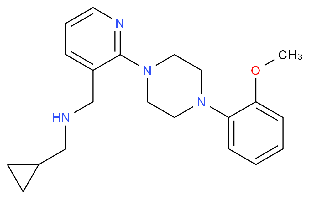 (cyclopropylmethyl)({2-[4-(2-methoxyphenyl)-1-piperazinyl]-3-pyridinyl}methyl)amine_分子结构_CAS_)