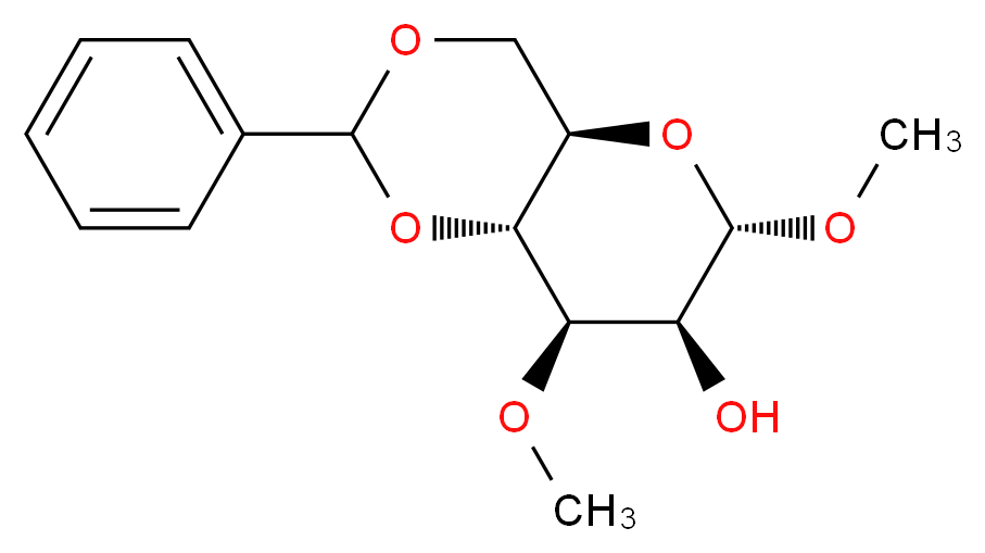 (4aR,6S,7S,8R,8aR)-6,8-dimethoxy-2-phenyl-hexahydro-2H-pyrano[3,2-d][1,3]dioxin-7-ol_分子结构_CAS_52260-48-7