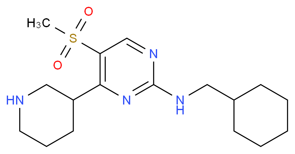 N-(cyclohexylmethyl)-5-(methylsulfonyl)-4-piperidin-3-ylpyrimidin-2-amine_分子结构_CAS_)