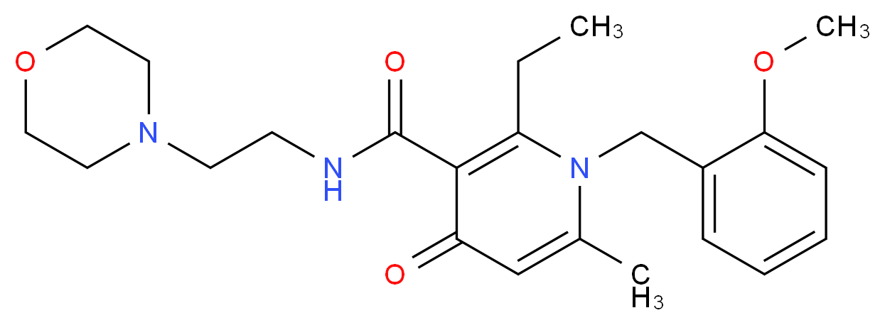 2-ethyl-1-(2-methoxybenzyl)-6-methyl-N-[2-(4-morpholinyl)ethyl]-4-oxo-1,4-dihydro-3-pyridinecarboxamide_分子结构_CAS_)