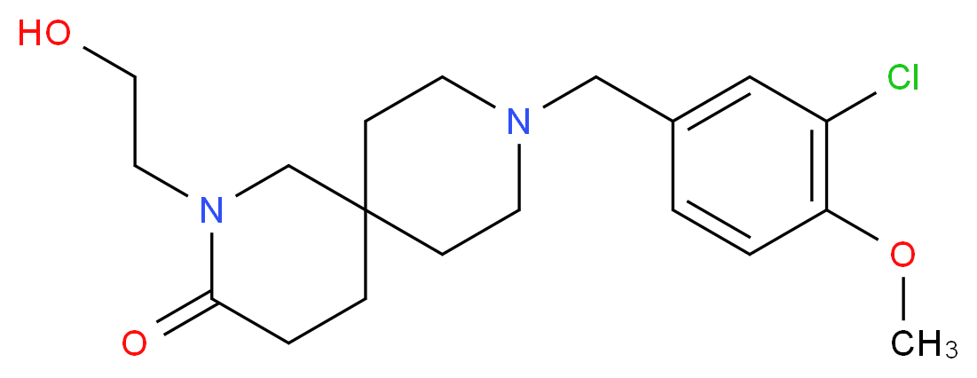 9-(3-chloro-4-methoxybenzyl)-2-(2-hydroxyethyl)-2,9-diazaspiro[5.5]undecan-3-one_分子结构_CAS_)