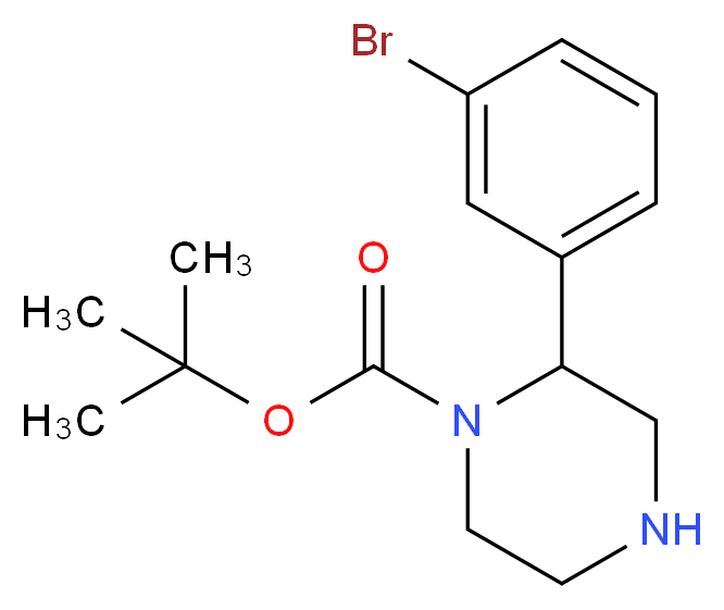 tert-butyl 2-(3-bromophenyl)piperazine-1-carboxylate_分子结构_CAS_886767-65-3