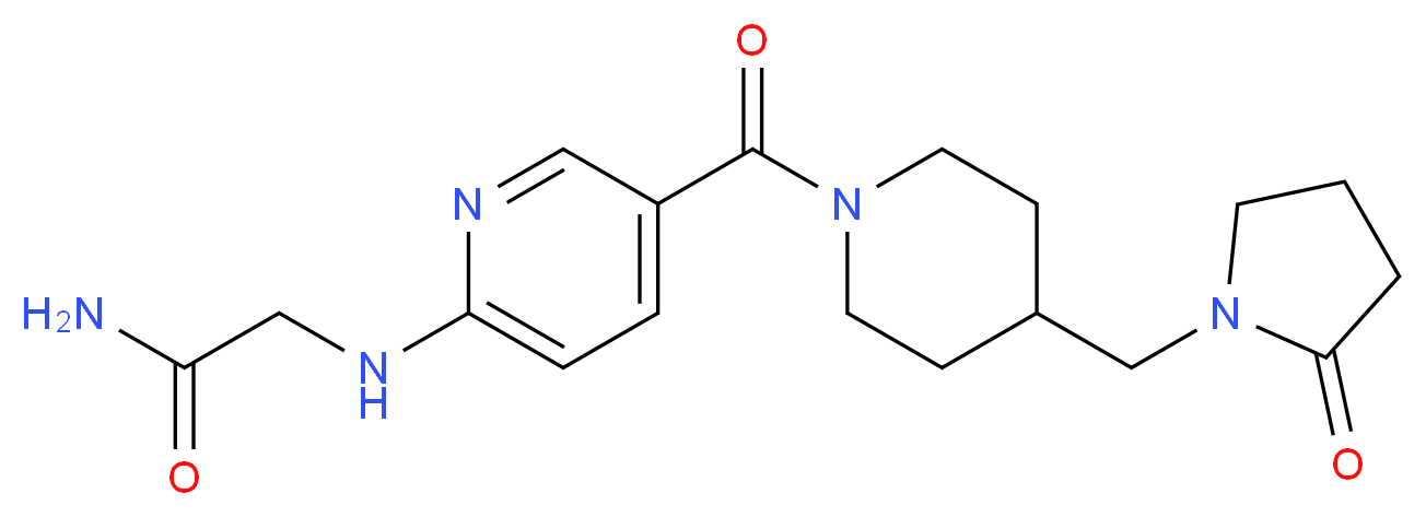 N~2~-[5-({4-[(2-oxopyrrolidin-1-yl)methyl]piperidin-1-yl}carbonyl)pyridin-2-yl]glycinamide_分子结构_CAS_)