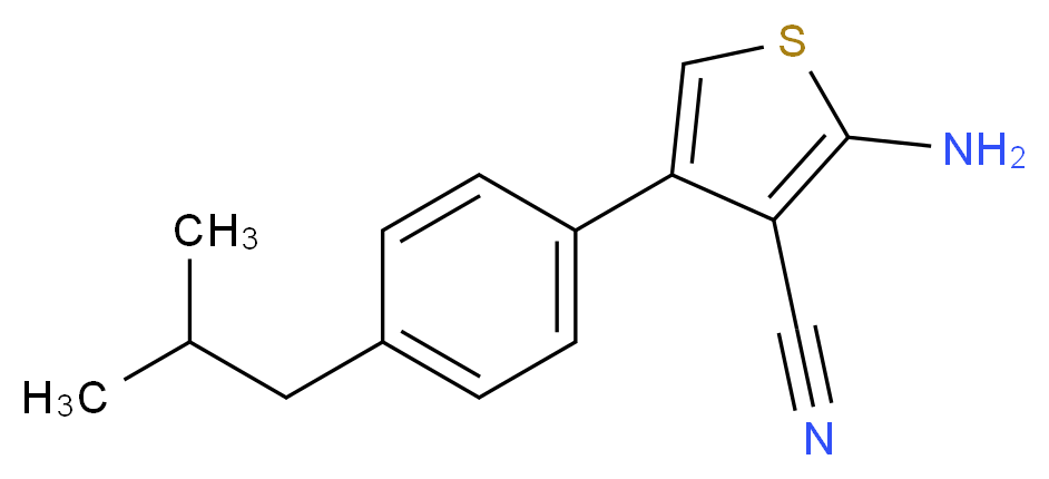 2-Amino-4-(4-isobutylphenyl)thiophene-3-carbonitrile_分子结构_CAS_438218-65-6)