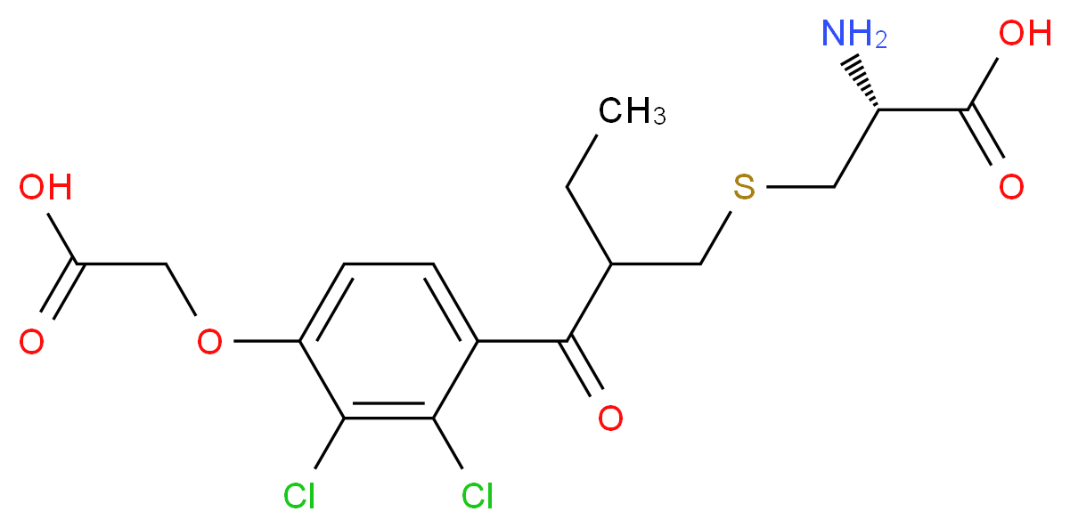 (2R)-2-amino-3-({3-[4-(carboxymethoxy)-2,3-dichlorophenyl]-2-ethyl-3-oxopropyl}sulfanyl)propanoic acid_分子结构_CAS_51246-37-8