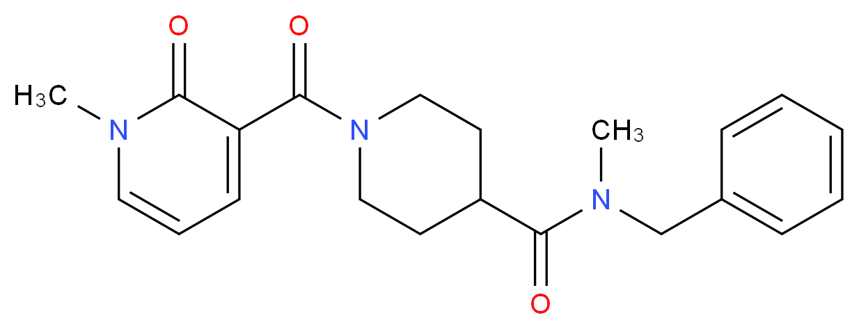 N-benzyl-N-methyl-1-[(1-methyl-2-oxo-1,2-dihydropyridin-3-yl)carbonyl]piperidine-4-carboxamide_分子结构_CAS_)