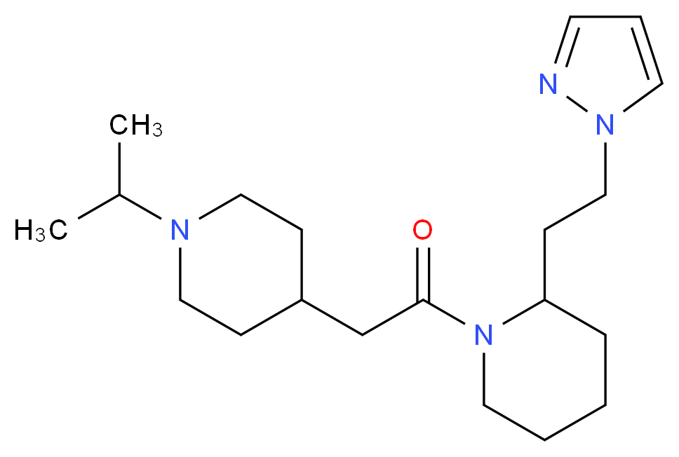 1-[(1-isopropyl-4-piperidinyl)acetyl]-2-[2-(1H-pyrazol-1-yl)ethyl]piperidine_分子结构_CAS_)