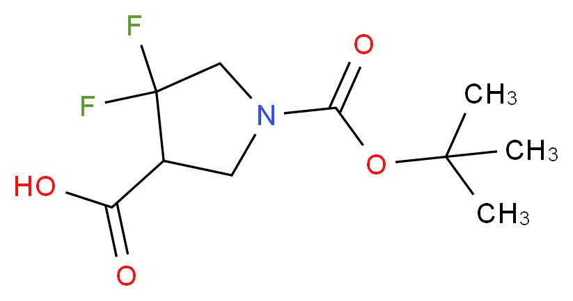 1-(tert-butoxycarbonyl)-4,4-difluoropyrrolidine-3-carboxylic acid_分子结构_CAS_1196145-11-5)