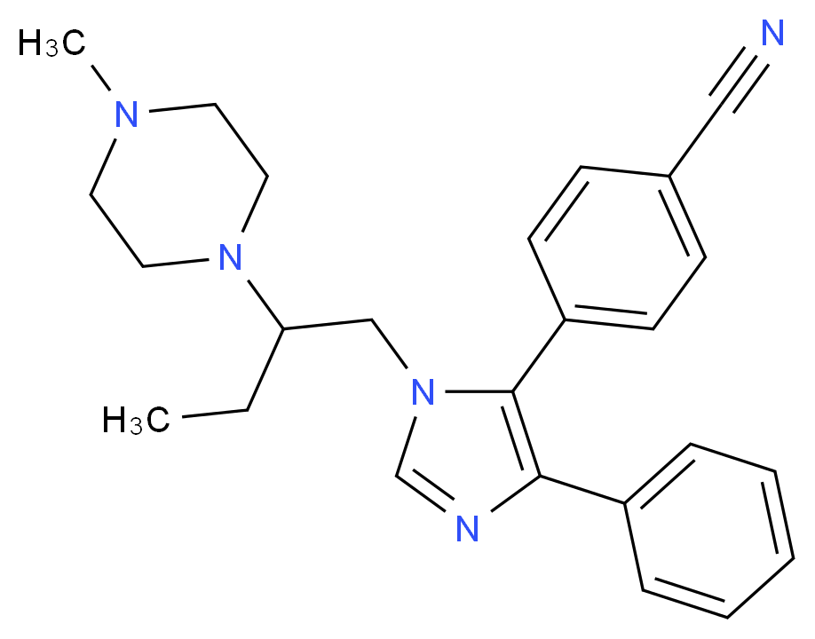 4-{1-[2-(4-methylpiperazin-1-yl)butyl]-4-phenyl-1H-imidazol-5-yl}benzonitrile_分子结构_CAS_)