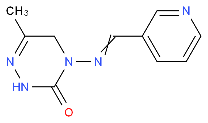 6-methyl-4-[(E)-(pyridin-3-ylmethylidene)amino]-2,3,4,5-tetrahydro-1,2,4-triazin-3-one_分子结构_CAS_123312-89-0