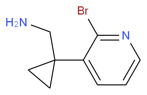 [1-(2-bromopyridin-3-yl)cyclopropyl]methanamine_分子结构_CAS_1060811-52-0