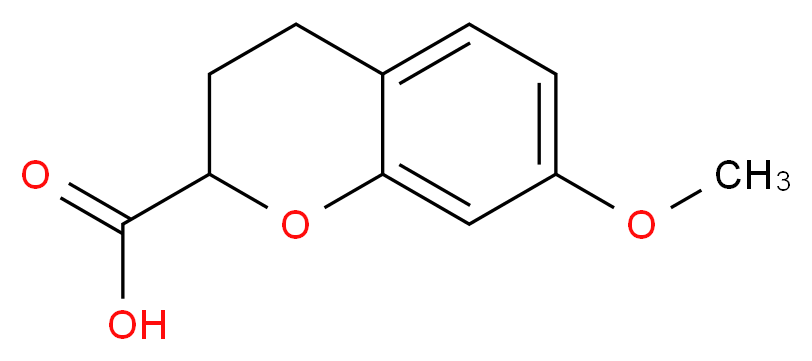 7-methoxy-3,4-dihydro-2H-1-benzopyran-2-carboxylic acid_分子结构_CAS_944899-78-9