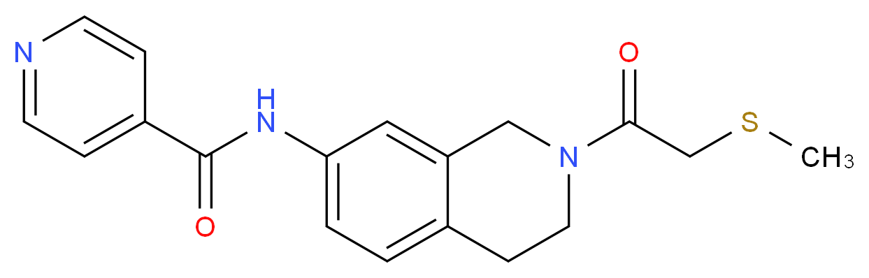 N-{2-[2-(methylthio)acetyl]-1,2,3,4-tetrahydro-7-isoquinolinyl}isonicotinamide_分子结构_CAS_)