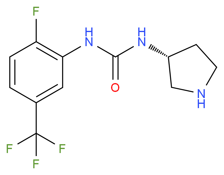 N-[2-fluoro-5-(trifluoromethyl)phenyl]-N'-[(3R)-pyrrolidin-3-yl]urea_分子结构_CAS_)