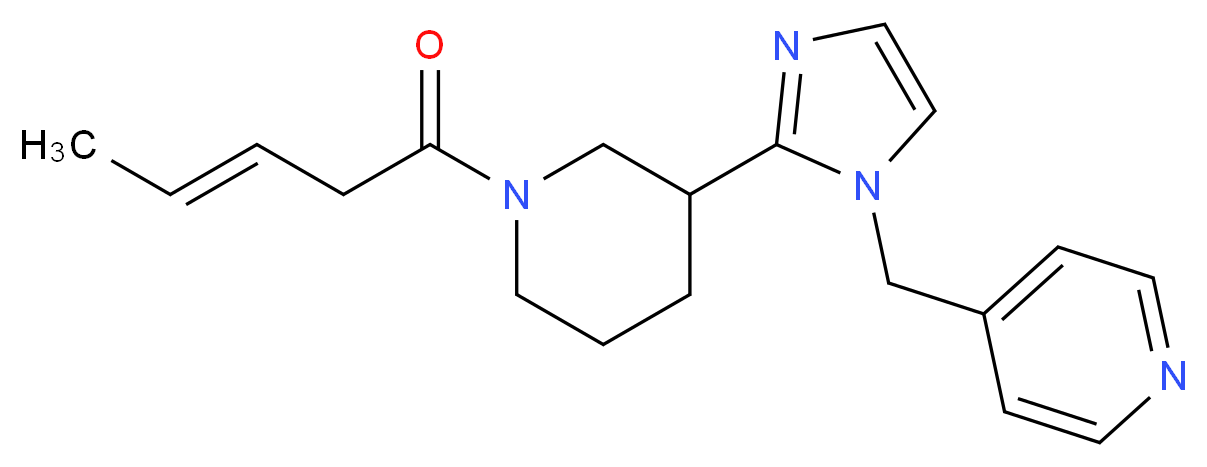 4-[(2-{1-[(3E)-pent-3-enoyl]piperidin-3-yl}-1H-imidazol-1-yl)methyl]pyridine_分子结构_CAS_)