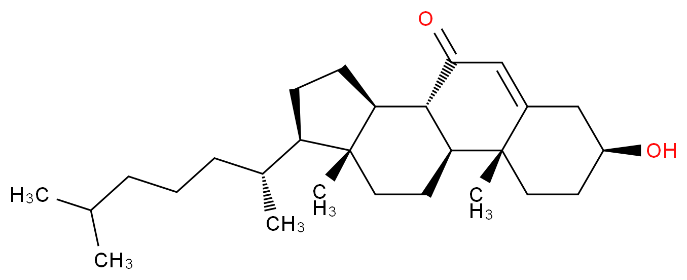 5-胆甾烯-3β-醇-7-酮_分子结构_CAS_566-28-9)