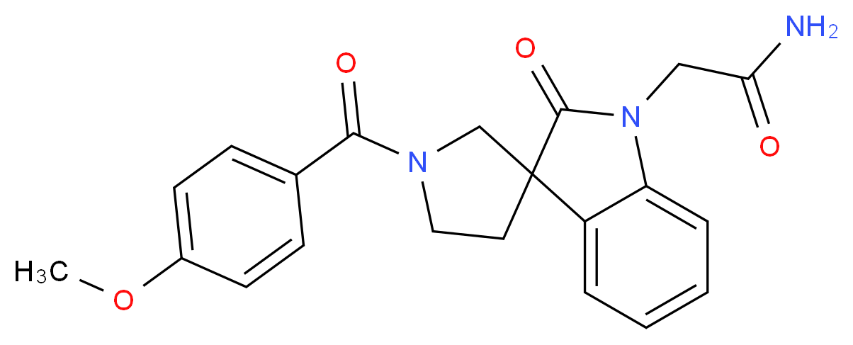 2-[1'-(4-methoxybenzoyl)-2-oxospiro[indole-3,3'-pyrrolidin]-1(2H)-yl]acetamide_分子结构_CAS_)