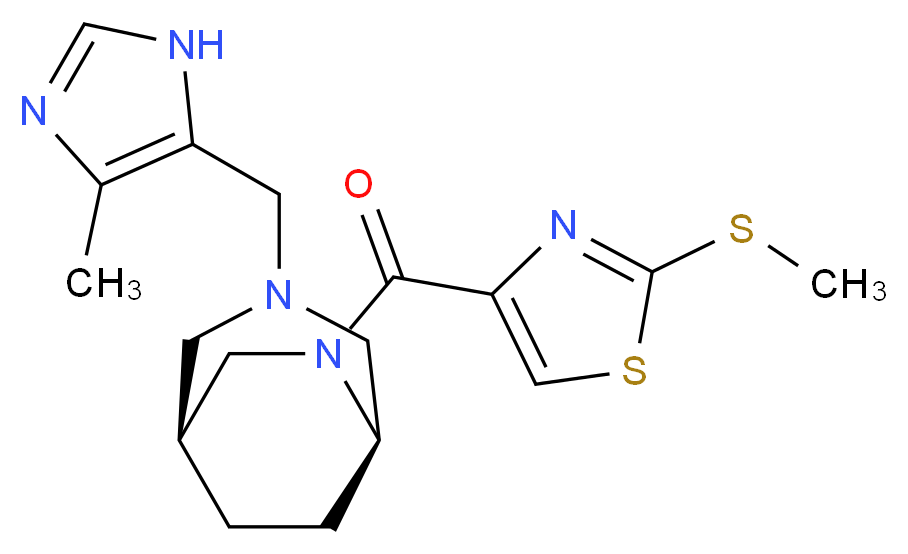 (1S*,5R*)-3-[(4-methyl-1H-imidazol-5-yl)methyl]-6-{[2-(methylthio)-1,3-thiazol-4-yl]carbonyl}-3,6-diazabicyclo[3.2.2]nonane_分子结构_CAS_)