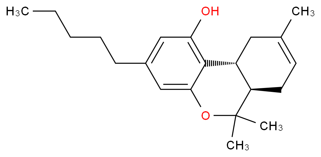 (6aR,10aR)-6,6,9-trimethyl-3-pentyl-6H,6aH,7H,10H,10aH-benzo[c]isochromen-1-ol_分子结构_CAS_5957-75-5