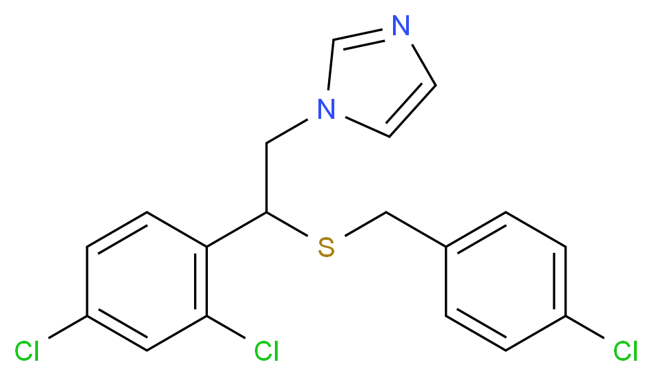 1-(2-{[(4-chlorophenyl)methyl]sulfanyl}-2-(2,4-dichlorophenyl)ethyl)-1H-imidazole_分子结构_CAS_61318-90-9