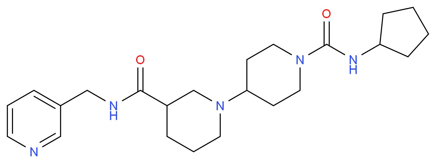 N~1~'-cyclopentyl-N~3~-(pyridin-3-ylmethyl)-1,4'-bipiperidine-1',3-dicarboxamide_分子结构_CAS_)