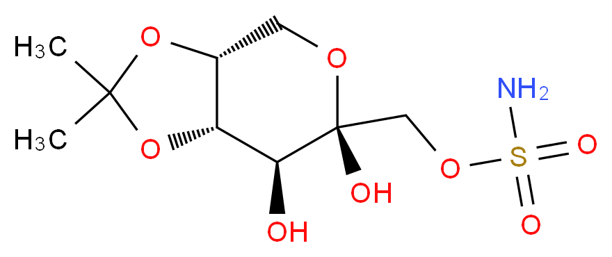 [(3aR,6R,7S,7aS)-6,7-dihydroxy-2,2-dimethyl-hexahydro-[1,3]dioxolo[4,5-c]pyran-6-yl]methyl sulfamate_分子结构_CAS_851957-35-2