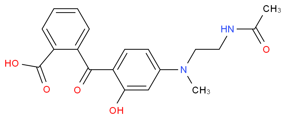 2-{4-[(2-acetamidoethyl)(methyl)amino]-2-hydroxybenzoyl}benzoic acid_分子结构_CAS_203580-77-2