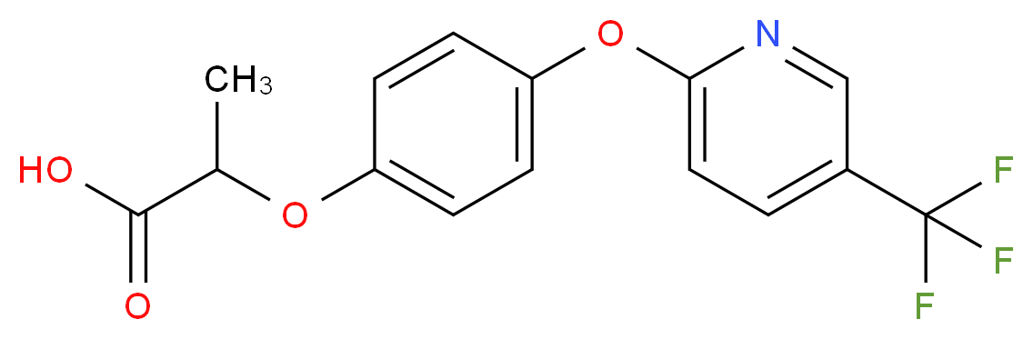 2-(4-{[5-(trifluoromethyl)pyridin-2-yl]oxy}phenoxy)propanoic acid_分子结构_CAS_69335-91-7