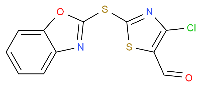 4-Chloro-2-(2-benzoxazolylthio)-5-thiazolecarboxaldehyde_分子结构_CAS_914348-74-6)